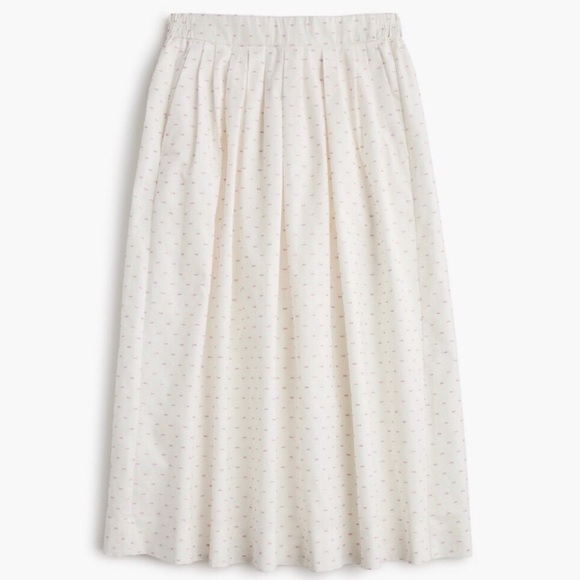 J. Crew Dresses & Skirts - J. Crew • Vintage Clip Dot Midi Skirt White/Pink